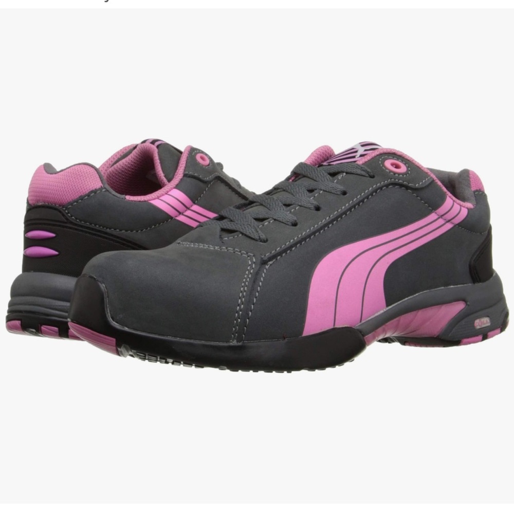 NEW Puma Womens Balance Safety Sneakers Pink Gray Low Size 8